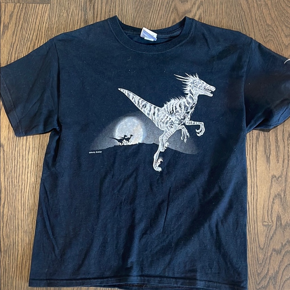 Black Dinosaur Graphic Kids T-Shirt
